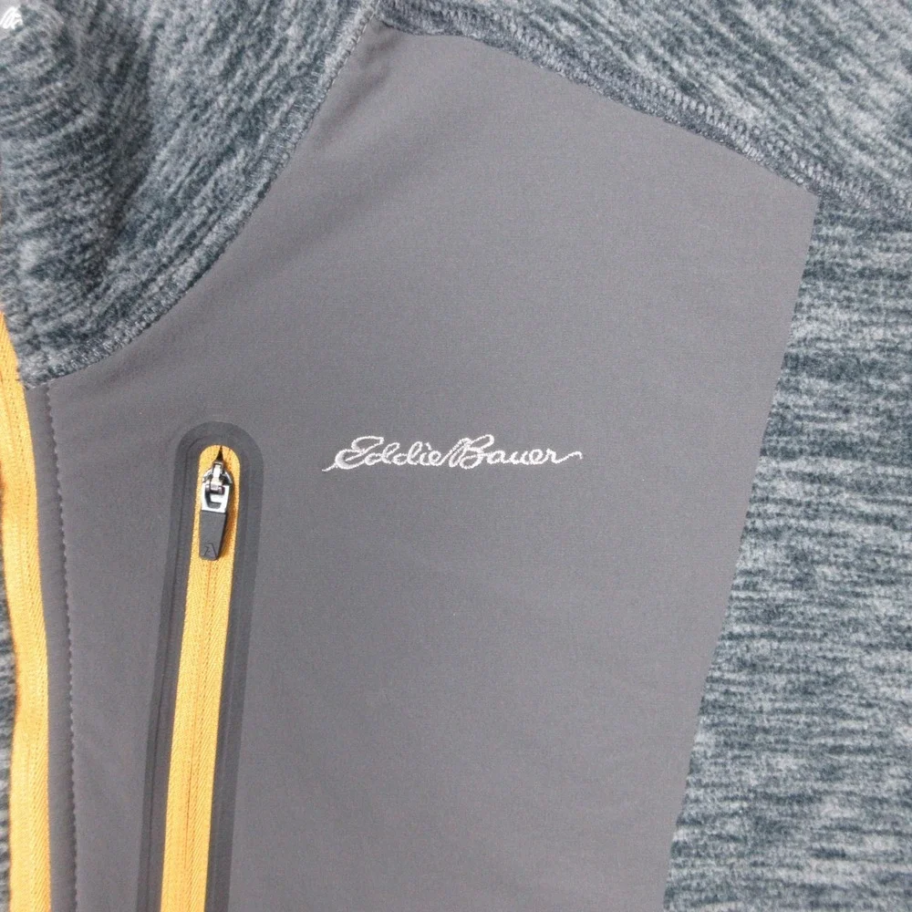 Eddie Bauer Jacket Mens XL Gray 1/4 Zip Fleece Pullover First Ascent Outdoor EUC